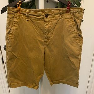 Aeropostale 2 Piece Bundle Dark Khaki Uniform Long Shorts 32 33